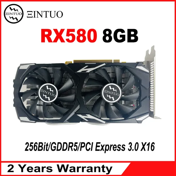 Grafik Kartları RX 580 8GB GDDR5 256BIT GPU Masa Bilgisayar Oyun Kartı PCI Express 3.0 X16 RX580 Masaüstü Video