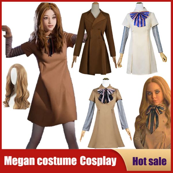 Cosplay Megan Cosplay Kostüm AI Puppe Roboter Kleid für Kinder Mädchen Frauen Anime Horrible Movie Uniform Cos Anzüge Outfit Perücke Rock Top Socke