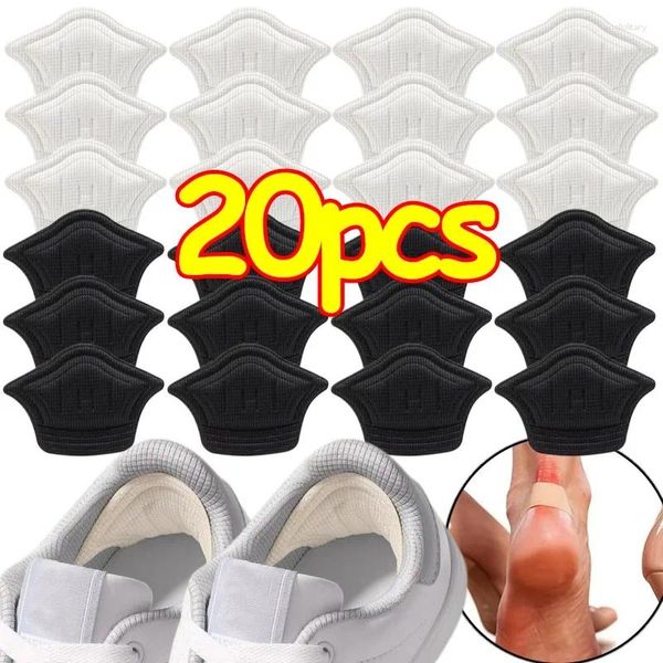 Mulheres meias 2/20 pçs palmilhas remendo almofadas de calcanhar para sapato esporte tamanho ajustável pés almofada alívio da dor inserção palmilha protetor adesivo