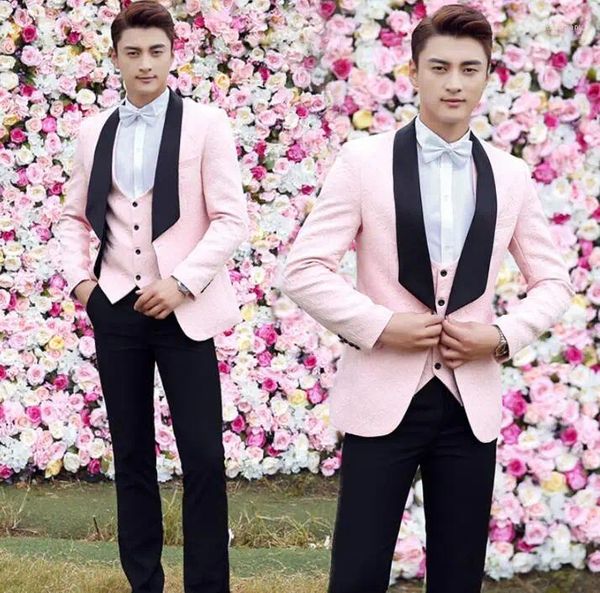Мужские костюмы Розовый пиджак Мужское торжественное платье Последние модели пальто и брюк Свадебный костюм Homme Terno Masculino Брюки для свадьбы