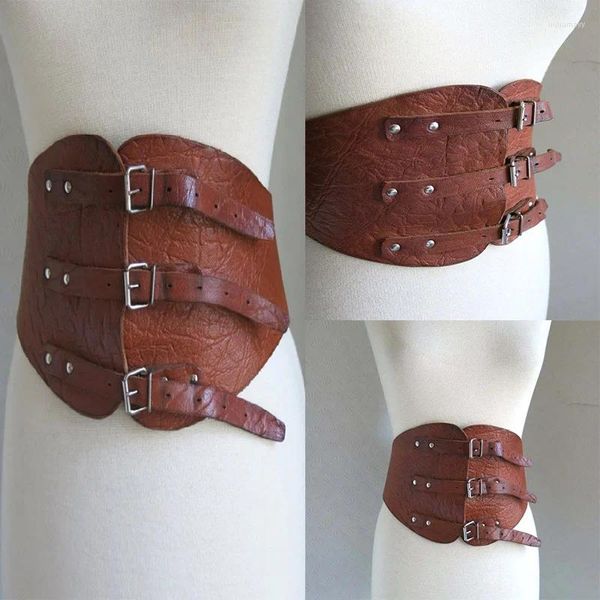 Fontes de festa Medieval Viking Cinto Largo Homens Mulheres Larp Rider Traje Acessório Steampunk Antigo Envoltório Cintura Cintura Cincher Para