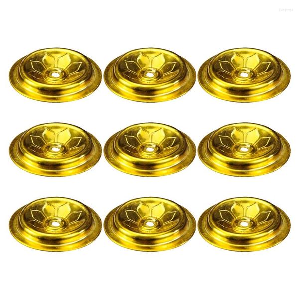 Lanternas portáteis 9 Pcs Óleo Float Fibra-Metal Temple Wick Flutuante Suportes Flutuantes Suprimentos de Lâmpada Suprimentos Acessórios de Disco Alumínio Requintado