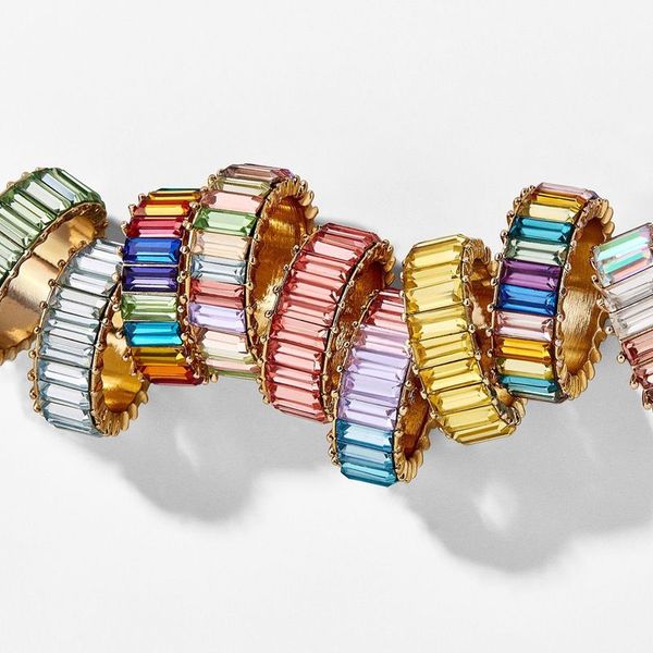 Дизайнерское модное кольцо с радугой CZ для женщин и девочек, модное обручальное свадебное украшение на палец, ювелирные изделия