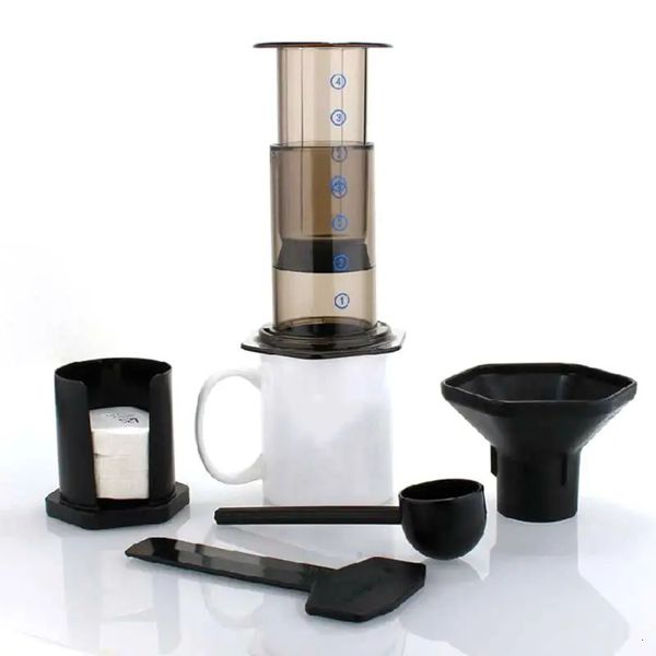 Kaffeekannen Filter Glas Espresso Kaffeemaschine Tragbare Cafe Französisch Presse CafeKaffeekanne Für AeroPress Maschine Drop 231018