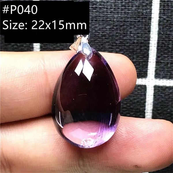 Pingente colares natural roxo ametista pingente jóias para mulheres senhora homens claro cristal quartzo cura pedra grânulos gota de água gemstone aaaaa 231020