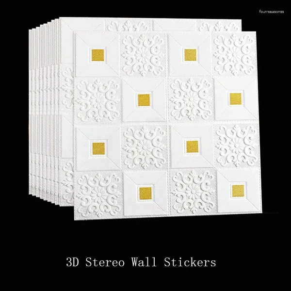 Adesivos de parede 3D estéreo auto-adesivo painéis de espuma teto sala de estar quarto fundo de tv decoração de casa papel de parede