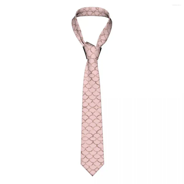 Gravatas borboleta rosa ouro sereia escalas gravata unissex poliéster 8 cm rosa estética geométrica geo gravata masculina skinny acessórios largos cravat