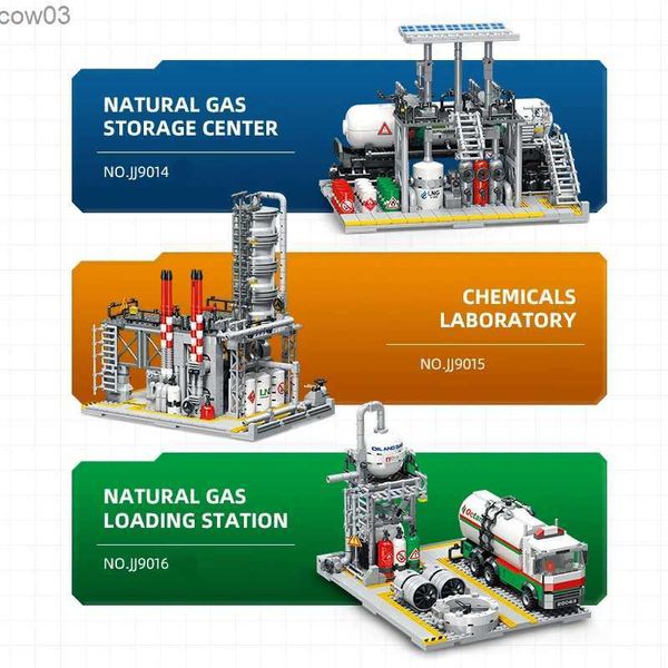 Blöcke Erdgas Chemieanlage Transport Center Bausteine MOC Bau Bricks Set Geschenk Für Kinder Junge Spielzeug R231020