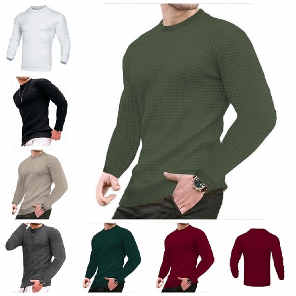 Maglione girocollo sciolto da uomo piccolo quadrato in cotone Cardigan con cappuccio autunno e inverno Camicia da uomo sportiva tinta unita casual con cappuccio