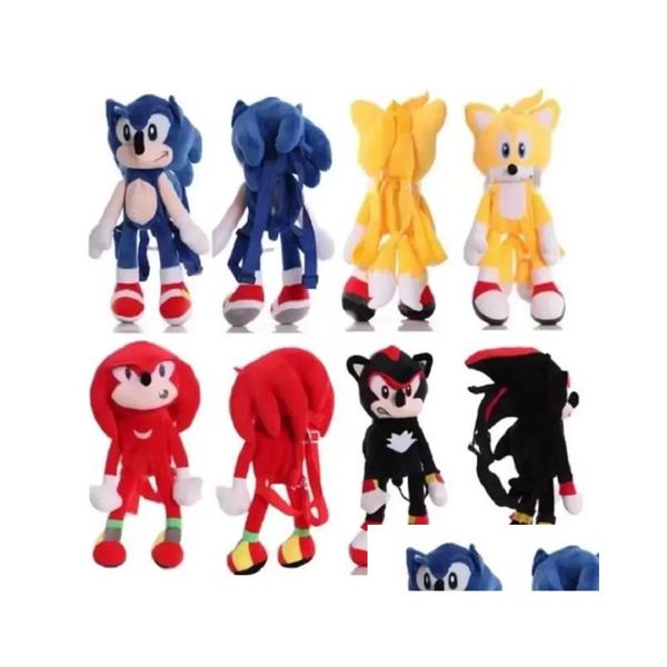 2023 Dos Desenhos Animados Sonic Boneca Mochila Brinquedo De Pelúcia Bolsa De Viagem Para Crianças Para Dhlsv