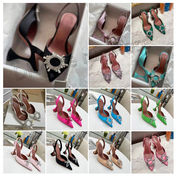 Scarpe eleganti 7 cm 10 cm Inizio bowknot farfalla Pompe in PVC tacchi alti uckle Punta a punta Sandalo girasole Ragazze estive Fibbia a punta Cena Dres