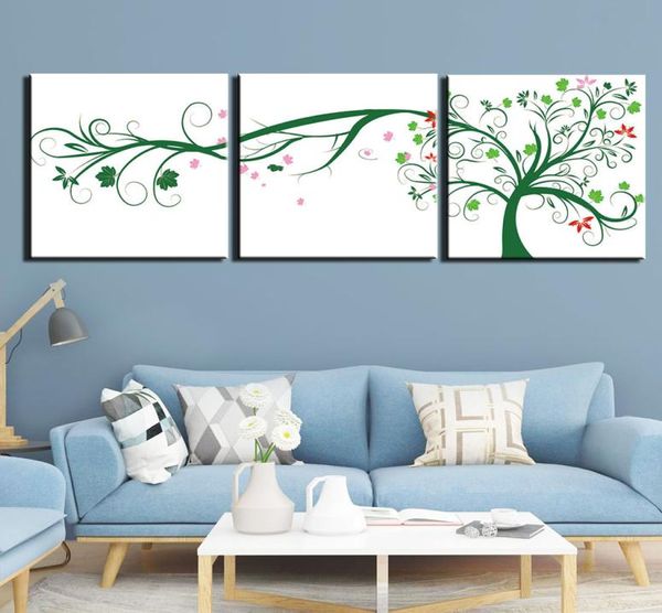 3 панели, современный холст, художественная настенная картина, зеленое дерево, картины, декор, печать на холсте для дома, Office3857557