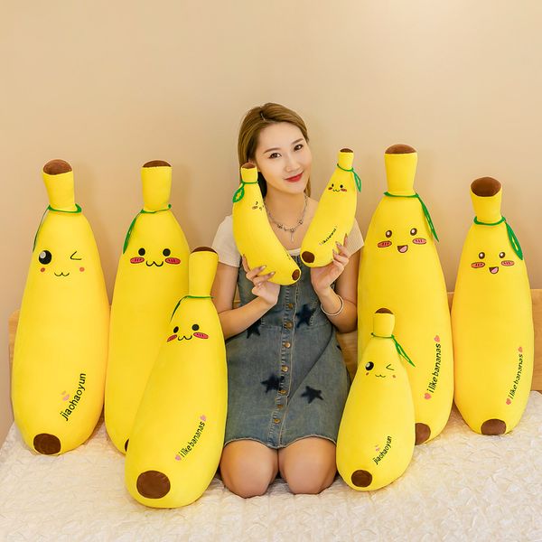 Creativo nuovo multi espressione banana cuscino tiro carino banana peluche bambola banana bambola all'ingrosso