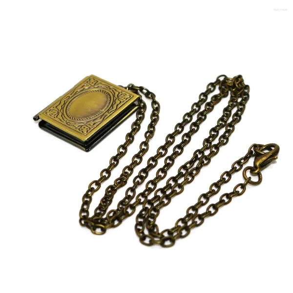 Collane con ciondolo Collana con design delle Scritture in bronzo, custodia Po, gioielli intagliati, souvenir religiosi, ornamenti regalo senza cornice