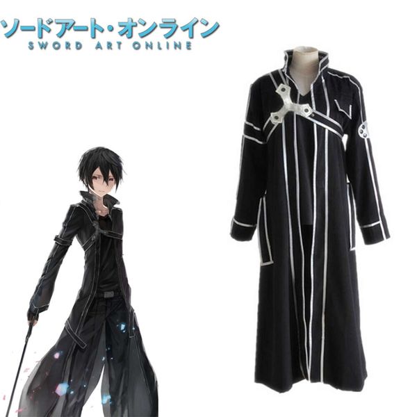 cosplay Kirito SAO Sword Art Online Anime giapponese Cosplay Uniforme Abbigliamento Tute Costume nerocosplay