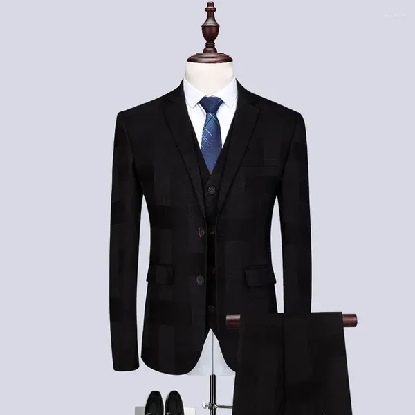 Set da uomini da uomo set a tre pezzi (pantaloni per gilet) corean Slim Tide Fancy Fancy Hospit Abbigliamento Ospite Groom