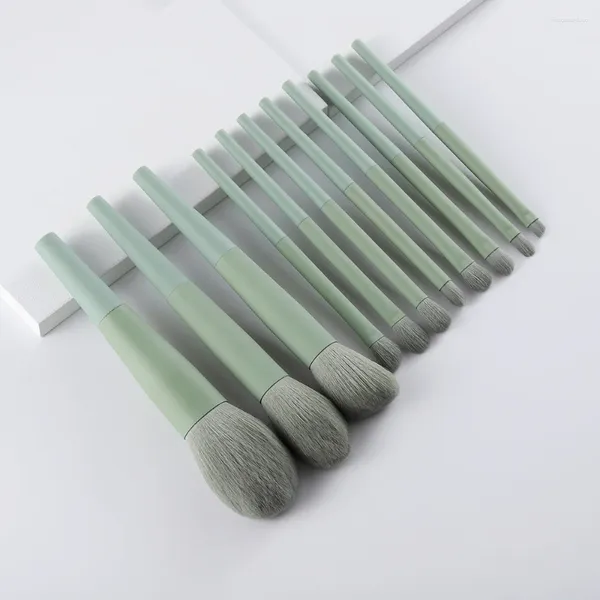 Makyaj fırçaları 11pcs Tam Kit Kozmetik Güzellik Vakfı Göz Kapatıcısı Allık Fırça Aracı Soluk Yeşil