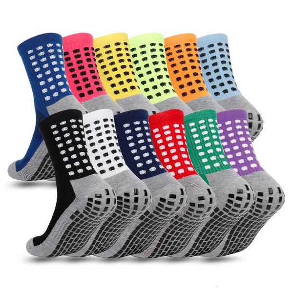 6 adet spor çorap çiftleri futbol erkekleri kadınlar kaymaz silikon dip futbol rugby tenis voleybol badminton dış 231020