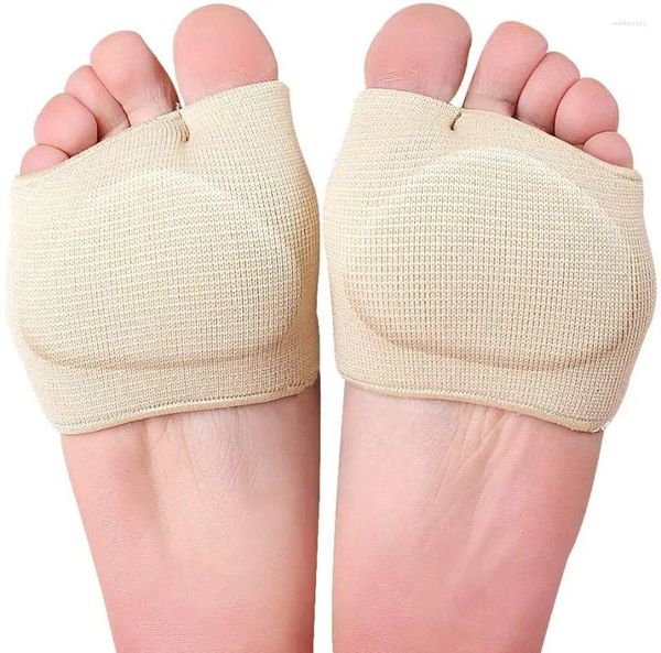 Mulheres meias almofadas de silicone suporta sola meia bolhas dedo do pé gel calos metatarso evitar antepé joanete manga almofada