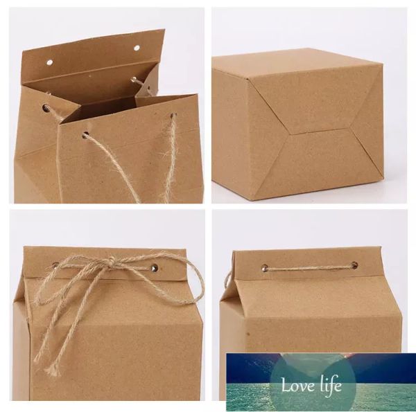 Nova caixa de embalagem de chá embrulho de presente papelão saco de papel kraft dobrado comida porca armazenamento de alimentos em pé embalagem