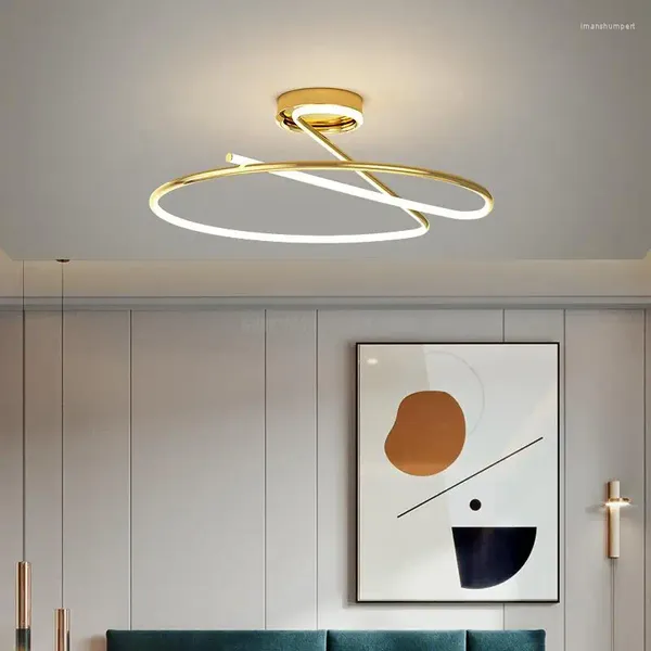 Lampadari Linea moderna e minimalista Led Lampada da soffitto creativa a forma di cuore per camera da letto Personalità Sala da pranzo calda