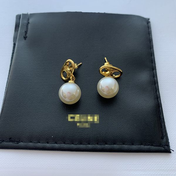 Orecchini per stalloni per le donne Celi Gold Ploted Earring Brand Designers Lettera esagerata classica perle collana di gioielli per feste di nozze