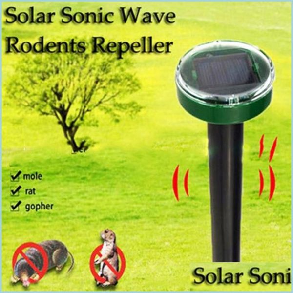 Controllo dei parassiti Repellente per talpe Energia solare Trasonic Snake Bird Mosquito Mouse Repeller Attrezzature da giardino Consegna a domicilio Househo Dh9Te