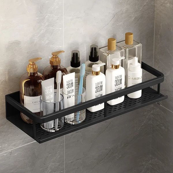 Mensole da bagno Set di cestini fasciatoio a parete in alluminio Black Space per accessori da cucina 231019