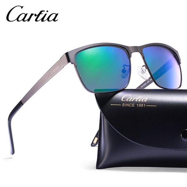 Carfia 5225 поляризационные солнцезащитные очки в металлической оправе из смолы UV400, солнцезащитные очки для мужчин, солнцезащитные очки с футляром 58 мм 240O