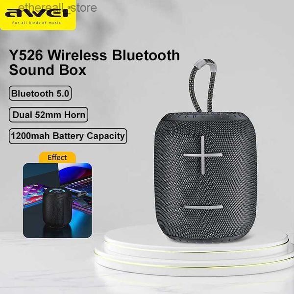 Handy-Lautsprecher Awei Y526 TWS Soundbox Drahtloser Bluetooth-Lautsprecher Tragbarer Outdoor-Hifi-Lautsprecher Wasserdichte Musik-Soundbar caixa de som Q231021