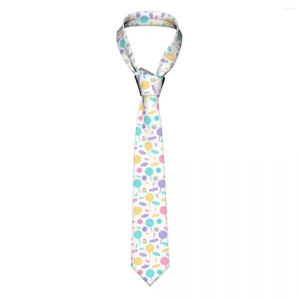 Gravatas borboletas kawaii fofas pastel doces doces sobremesas gravatas unissex poliéster 8 cm pescoço homens magros ternos largos acessórios cravat escritório