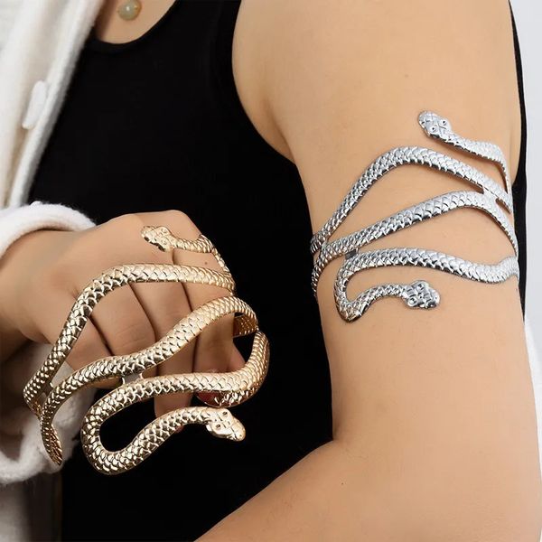 Bangle Creative Snake Forma Pulseiras Banhado A Prata Jóias Personalidade Braço Cuff Temperamento Animal Abertura Bangles Presentes 231019