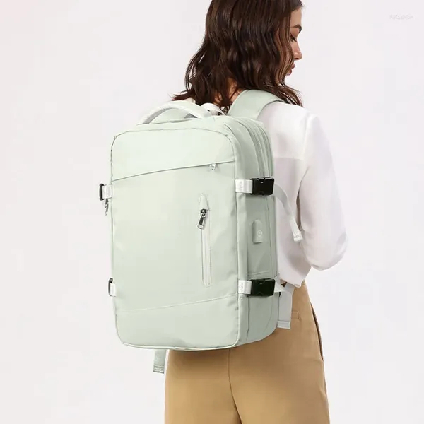 Zaino da viaggio estensibile Borse per laptop unisex per donna Borsa per bagagli di grande capacità Uomini Studenti Viaggio di lavoro Carica USB Mochila