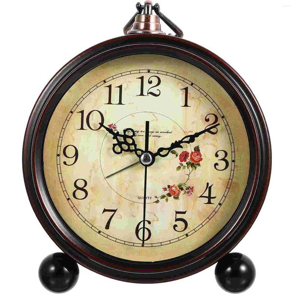 Orologi da tavolo Orologio da scrivania Sveglia vintage Decora la camera da letto Piccolo soggiorno Ufficio Vecchio stile