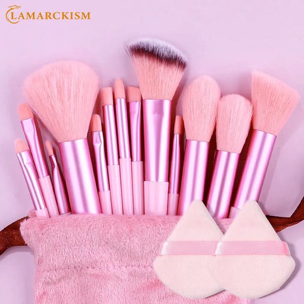 Lipstick Professional 13-teiliges Make-up-Pinsel-Set, 2 Puderquasten-Schwamm für Kosmetik, Foundation, Rouge, Lidschatten-Mischpinsel, Beauty-Tools 231020