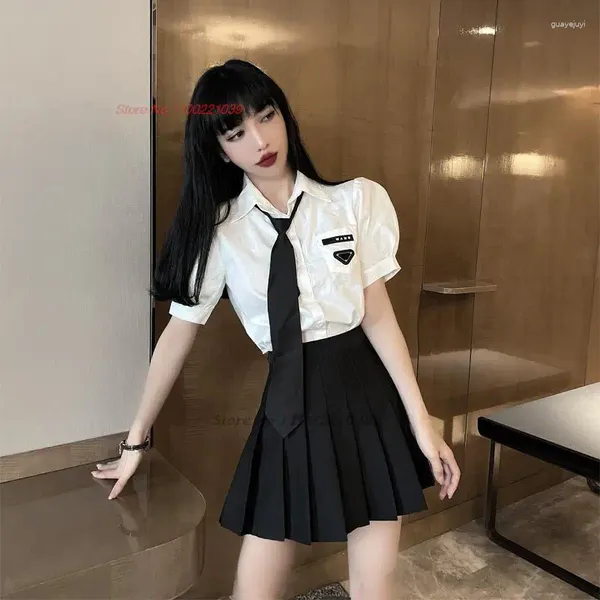 Set di abbigliamento 2023 Uniforme scolastica giapponese Sailor Jk Girl Navy Set in due pezzi Cheerleader Cosplay