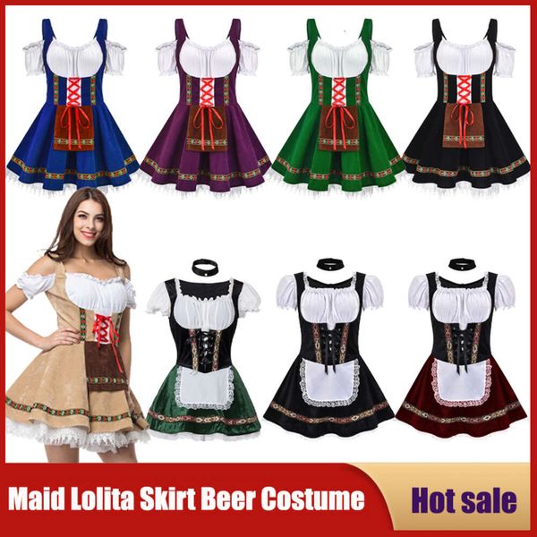 Costume cosplay uomo donna bavarese dell'Oktoberfest Costume tradizionale da birra tedesca Cosplay Costume da cameriera per feste di carnevale di Halloween