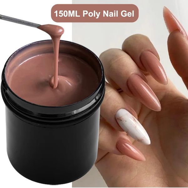 Unha polonês 150g gel acrílico para extensão clara marrom dedo rápido construtor extensão cola embeber poli unha gel polonês unhas arte manicure 231020