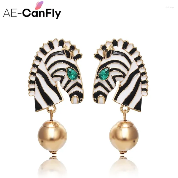 Brincos pendurados AE-CANFLY moda exagerada estilo boêmio zebra boho gota de água para mulheres joias pendentes