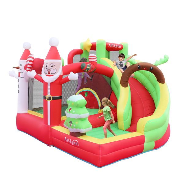 Boneco de neve inflável ao ar livre interior natal inflável bouncer playhouse feliz natal bounce casa slide estrela saltando castelo criança brinquedo presentes crianças jumper ano novo