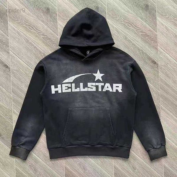Hellstar Hoodie Sweatshirts Vintage Old Hellstar Hoodie Sonbahar Kış Klasik Alev Mektubu Baskı Erkekler Kadınlar Krover Kapşonlu Sporcular