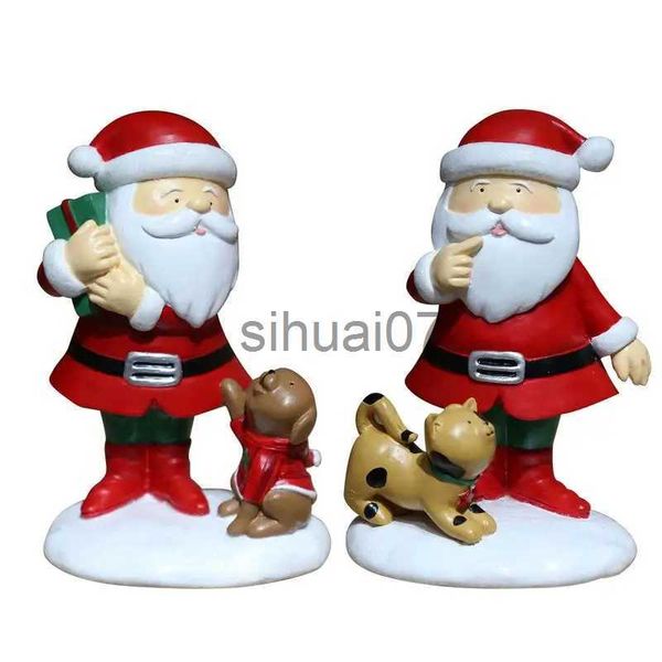 Decorações de Natal Papai Noel decorou o interior com uma linda estátua de Natal com design gráfico e maçanetas lindamente pintadas x1020