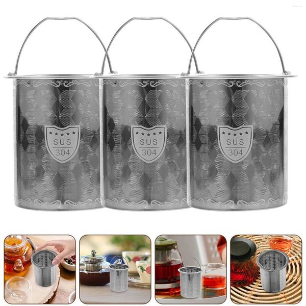 Akşam yemeği setleri 3 PCS Paslanmaz Çelik Süzgeç Sızıntısı Zarif Örgü Filtre Dayanıklı Ekleme Ev Malzemeleri Metal Infuser Pratik