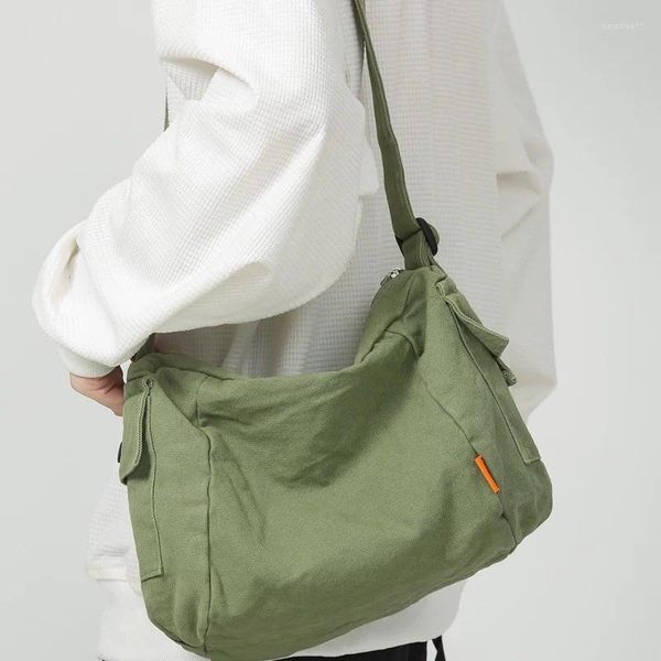 Sacos de noite Adolescente Canvas Têxtil Tecido Side Sling Hobo Bolsa de Ombro Elegante 90s Y2K Grunge Ita Tamanho Médio Soft Pano Bolsos Bolsa