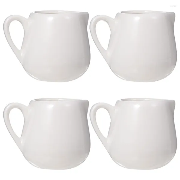 Geschirr-Sets, 4 Stück, kleine Glasbehälter, Saucenlöffel, Kaffee, Milchkännchen, Keramikgriff, Mini-Krug, Tee, kreative weiße Liebhaber