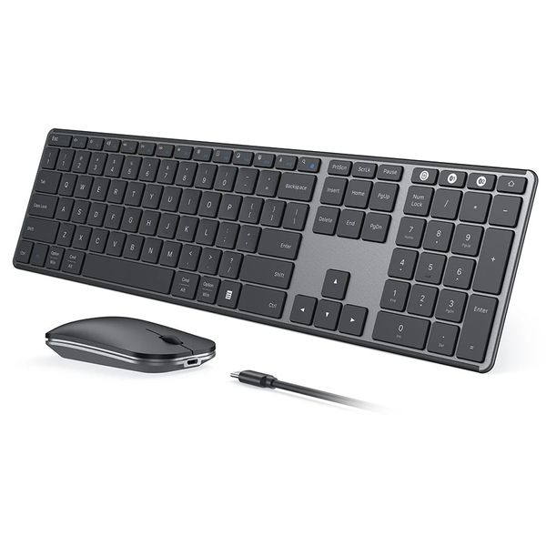Комбинированная клавиатура и мышь, беспроводная связь Bluetooth и комбинированная перезаряжаемая тонкая панель для нескольких устройств для Win 8 10 Pro Air iPad 231019