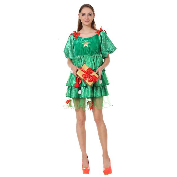 cosplay Eraspooky Donna Albero verde Elfo di Natale Abiti cosplay Festa di carnevale Purim Performance Capodanno Lolita Dresscosplay