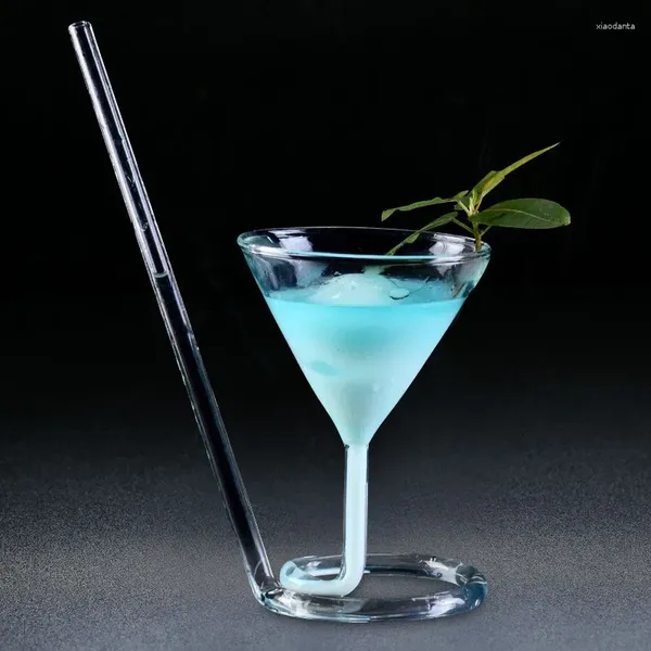 Copos de vinho 9 estilo cocktail vidro criativo parafuso espiral palha molécula champanhe cálice festa bar beber ferramentas de cozinha