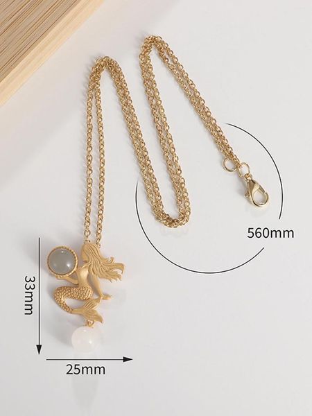 Anhänger Halsketten Damen Mode Kreativer Trend Zirkon Meerjungfrau Halskette Geburtstagsfeier Schmuck Geschenk