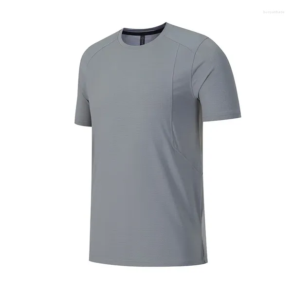 Herren T-Shirts Sommer Lu Eisseide Nylon T-Shirt Freizeit Sport Schnelltrocknend Kurzarm Outdoor Fitness Lose